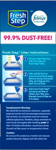Fresh Step Odor Shield Multi Cat Clumping Cat Litter with Febreze Freshness, Low Dust, Odor Control with Ammonia Block Technology, Compatible in Automatic Litter Boxes, 14 lb.