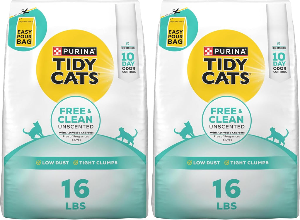 Purina Tidy Cats Free and Clean Unscented Clumping Cat Litter with Odor Control - 38 lb. Box