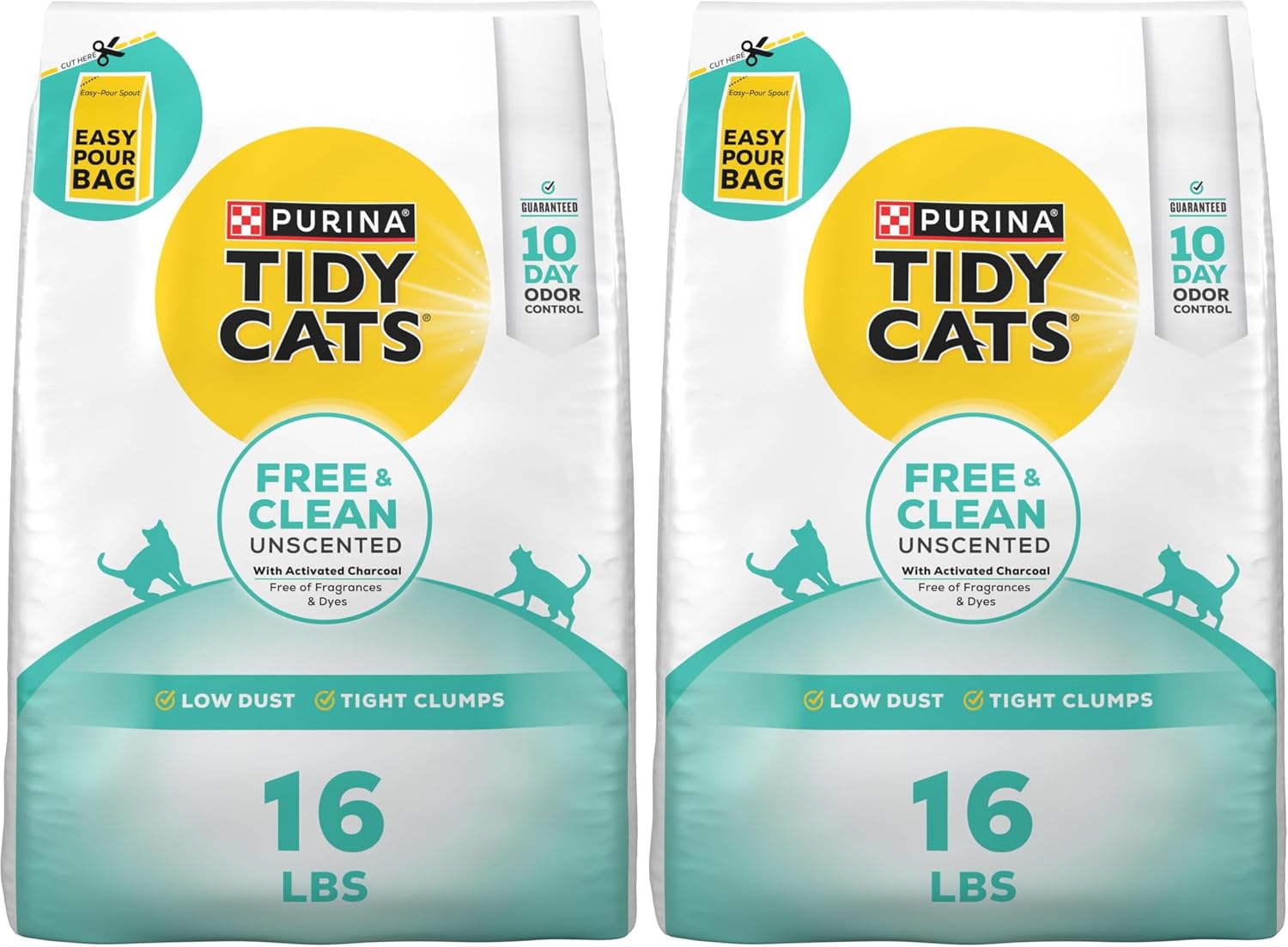 Purina Tidy Cats Free and Clean Unscented Clumping Cat Litter with Odor Control - 38 lb. Box
