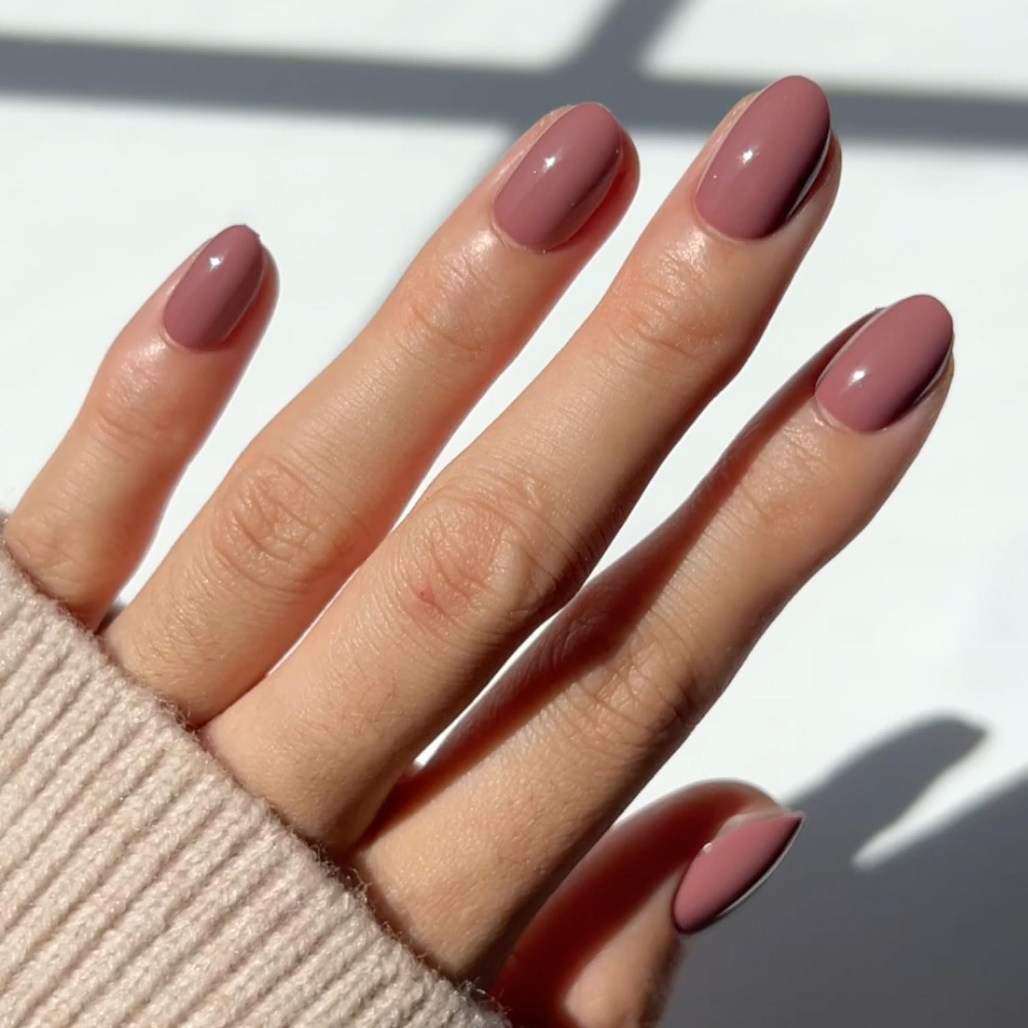 Glamnetic Press On Nails - MaDamn | French Tip UV Finish Short Pointed Almond Fake Nails, Salon Quality Semi-Transparent Nails in 12 Sizes - 24 Nail Kit with Glue