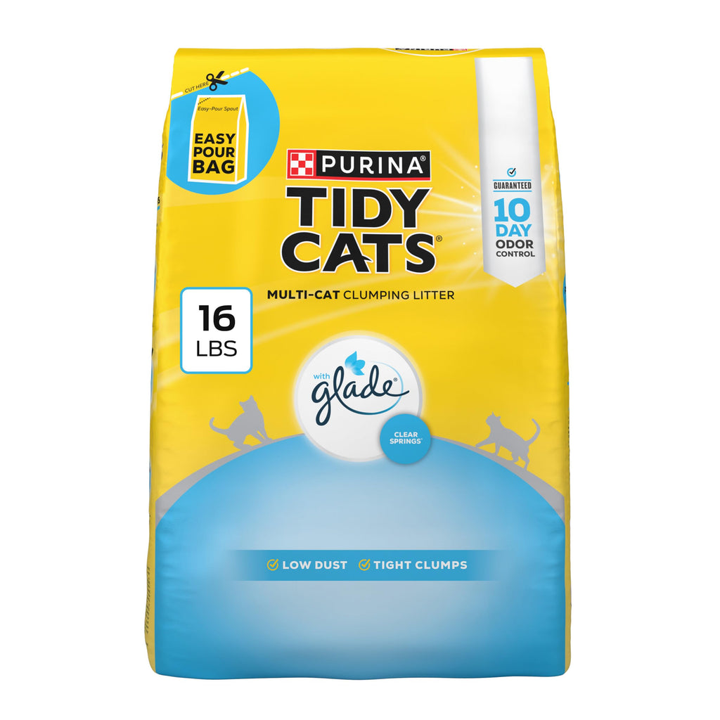 Purina Tidy Cats Lightweight Cat Litter, Clumping Multi Cat, Glade Clear Springs Odor Control, Low Dust, 38 lb. Box