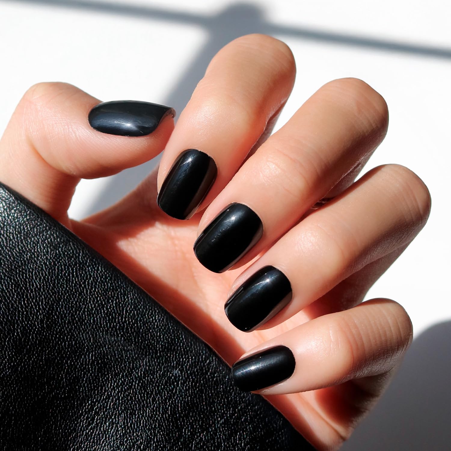 Glamnetic Press On Nails - MaDamn | French Tip UV Finish Short Pointed Almond Fake Nails, Salon Quality Semi-Transparent Nails in 12 Sizes - 24 Nail Kit with Glue
