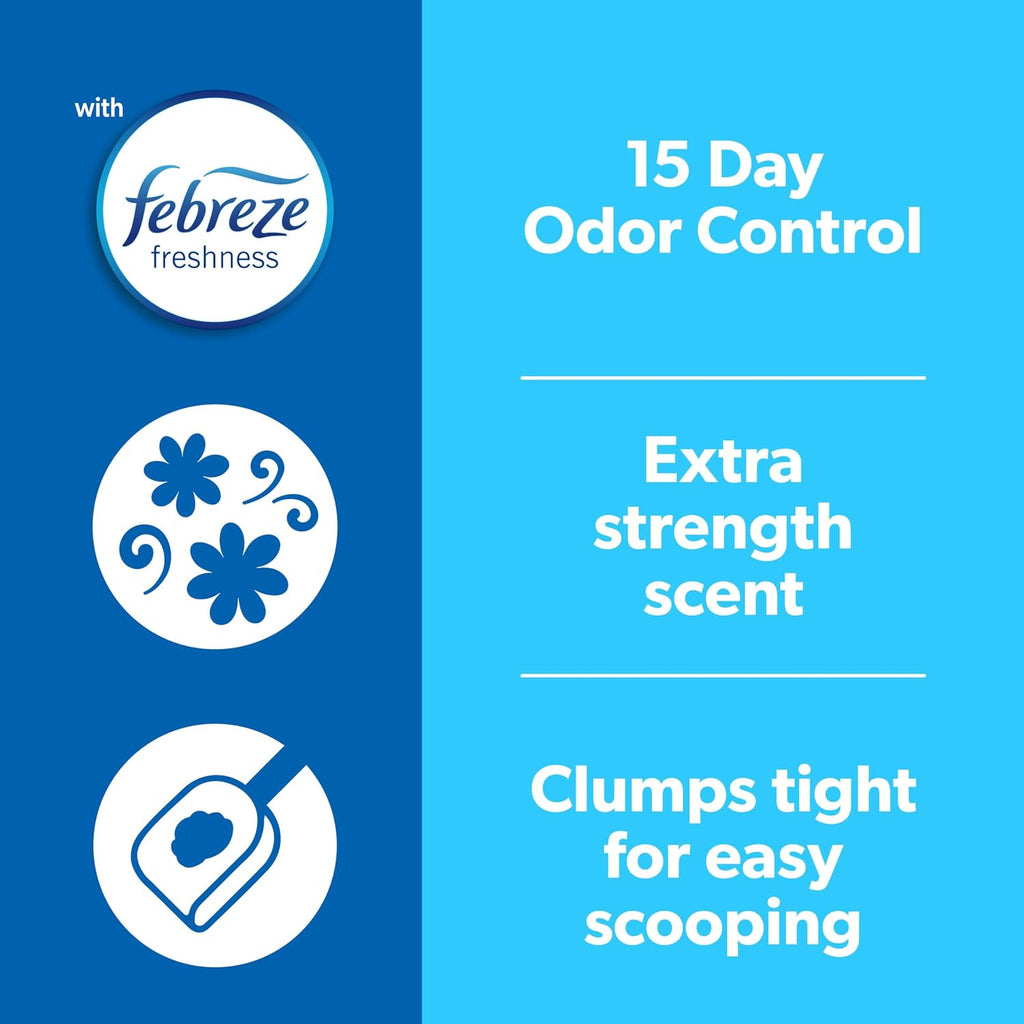 Fresh Step Odor Shield Multi Cat Clumping Cat Litter with Febreze Freshness, Low Dust, Odor Control with Ammonia Block Technology, Compatible in Automatic Litter Boxes, 14 lb.