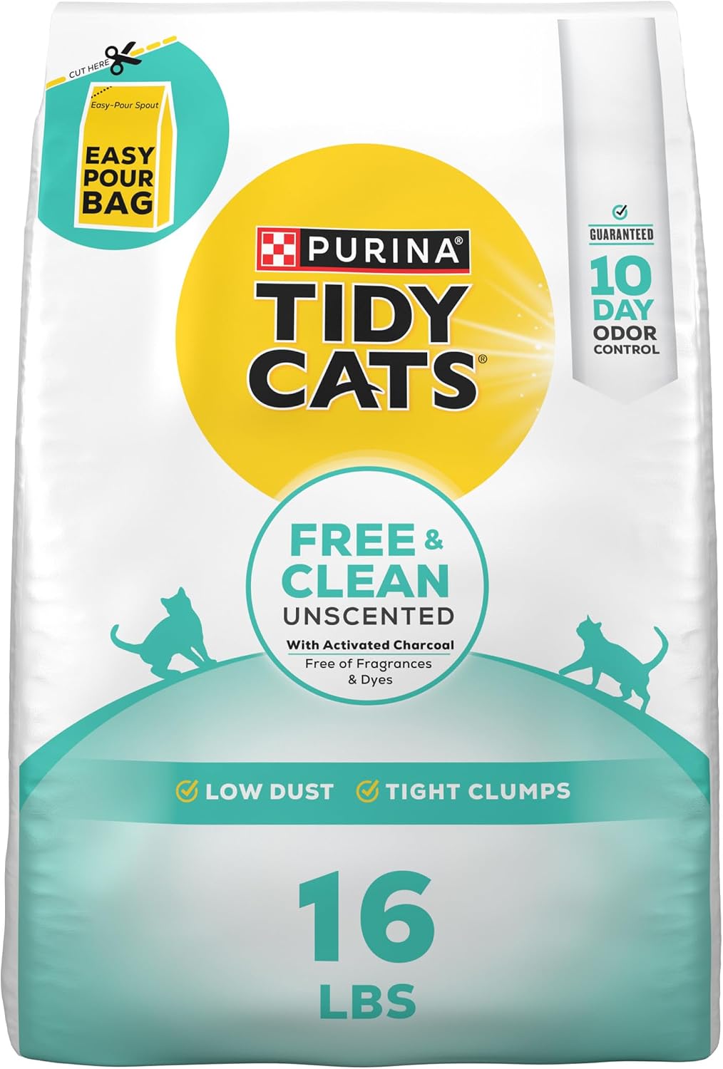 Purina Tidy Cats Free and Clean Unscented Clumping Cat Litter with Odor Control - 38 lb. Box