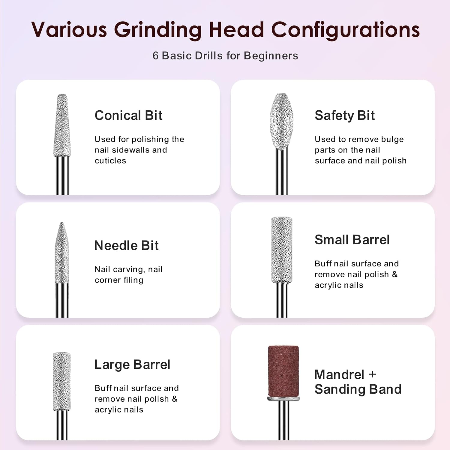 COSLUS C20 Cordless Nail Drill Electric File: Professional for Acrylic Gel Dip Powder Nails, Portable All-in-One Nail Drill Machine Kit for Manicure & Pedicure, Rechargeable Lightweight, Purple