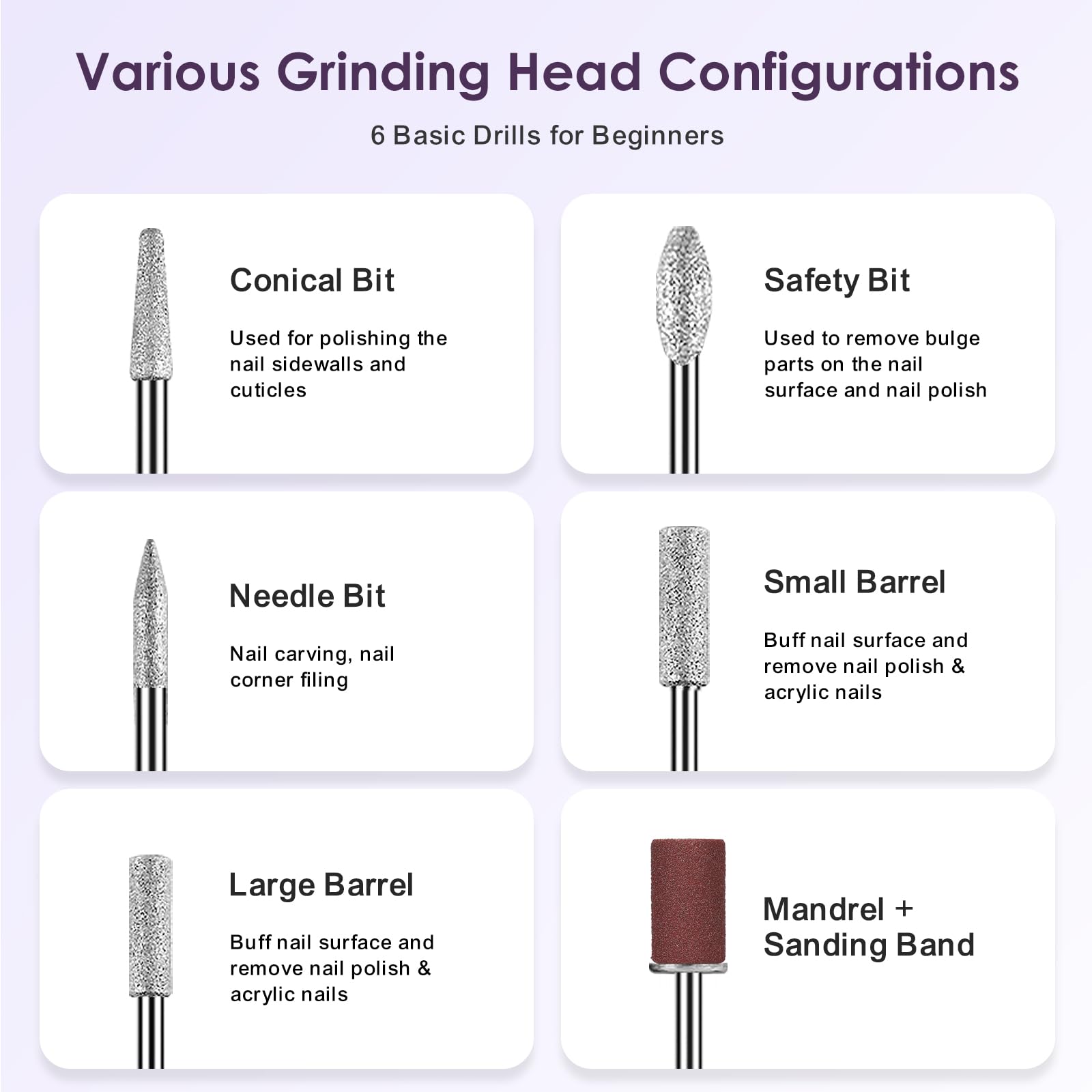 COSLUS C20 Cordless Nail Drill Electric File: Professional for Acrylic Gel Dip Powder Nails, Portable All-in-One Nail Drill Machine Kit for Manicure & Pedicure, Rechargeable Lightweight, Purple