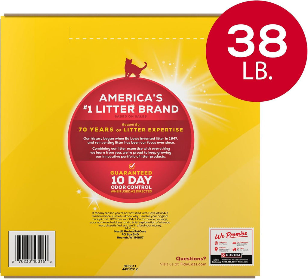 Purina Tidy Cats Clumping Cat Litter Odor Control, 24/7 Performance Multi Cat Litter - 16 lb. Bag