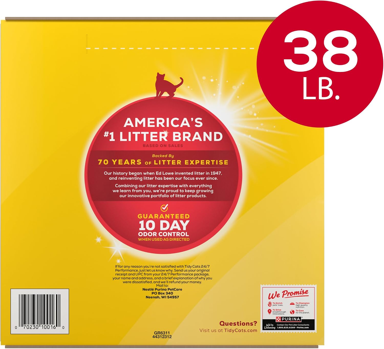 Purina Tidy Cats Clumping Cat Litter Odor Control, 24/7 Performance Multi Cat Litter - 16 lb. Bag