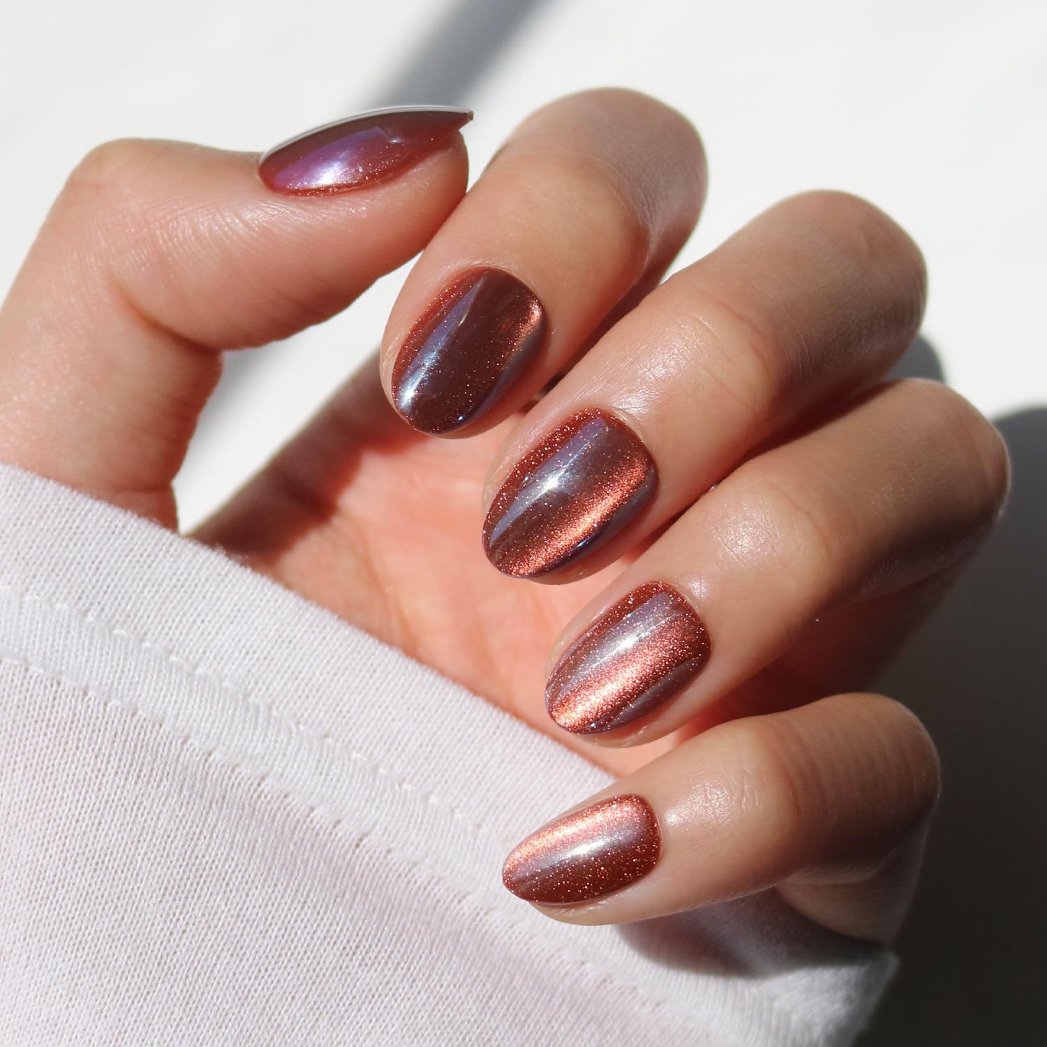 Glamnetic Press On Nails - MaDamn | French Tip UV Finish Short Pointed Almond Fake Nails, Salon Quality Semi-Transparent Nails in 12 Sizes - 24 Nail Kit with Glue