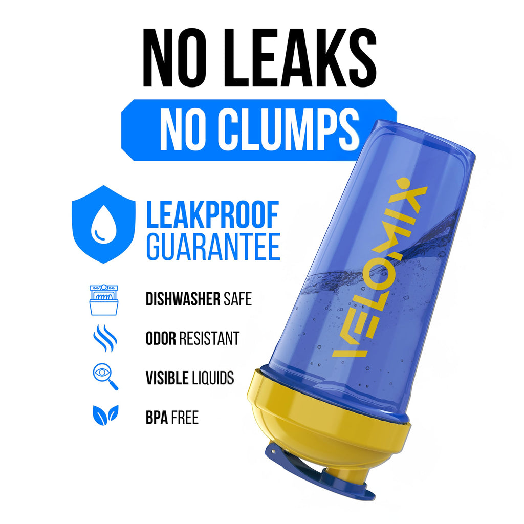 VELOMIX -2 Pack- 28 oz Protein Shaker Bottles for Protein Mixes - 2x Wire Whisk | Leak Proof Shaker Cups for Protein Shakes | Protein Shaker Bottle Pack (Black/Transparent)
