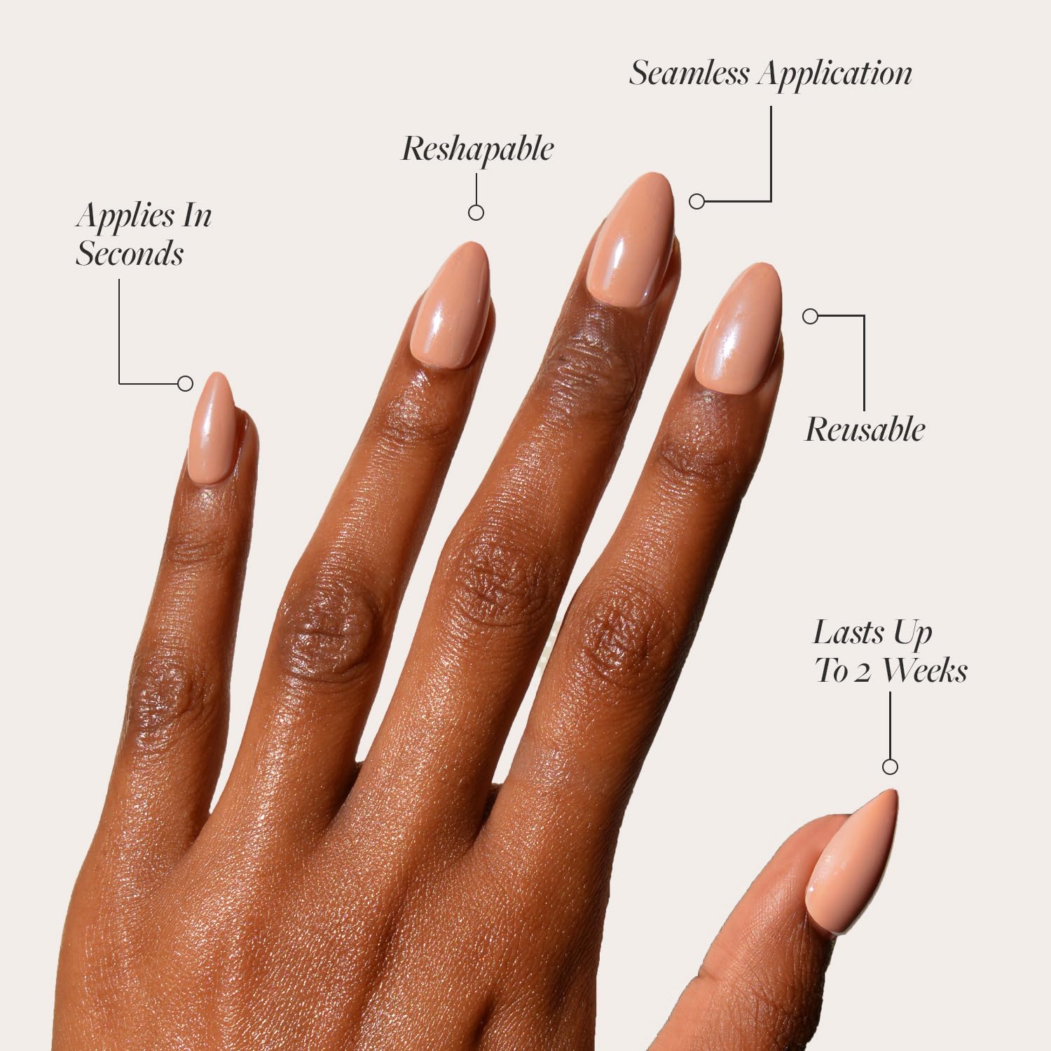 Glamnetic Press On Nails - MaDamn | French Tip UV Finish Short Pointed Almond Fake Nails, Salon Quality Semi-Transparent Nails in 12 Sizes - 24 Nail Kit with Glue