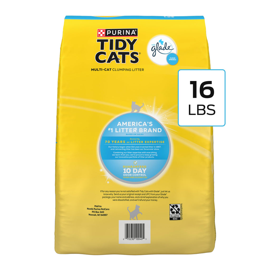 Purina Tidy Cats Lightweight Cat Litter, Clumping Multi Cat, Glade Clear Springs Odor Control, Low Dust, 38 lb. Box