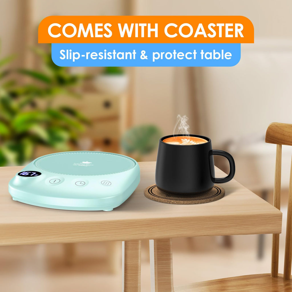 Coffee Mug Warmer - Fastest Heating & Highest Temperature, Coffee Cup Warmer for Desk Auto Shut Off, 4 Temp Settings & 1-12H Timer, Smart Electric Beverage Warmer for Coffee, Tea (Black)