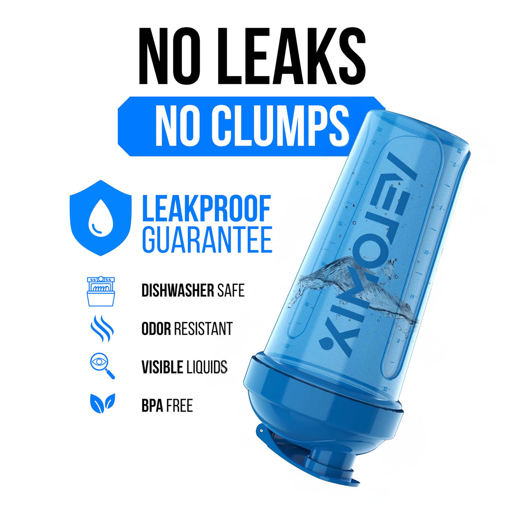 VELOMIX -2 Pack- 28 oz Protein Shaker Bottles for Protein Mixes - 2x Wire Whisk | Leak Proof Shaker Cups for Protein Shakes | Protein Shaker Bottle Pack (Black/Transparent)