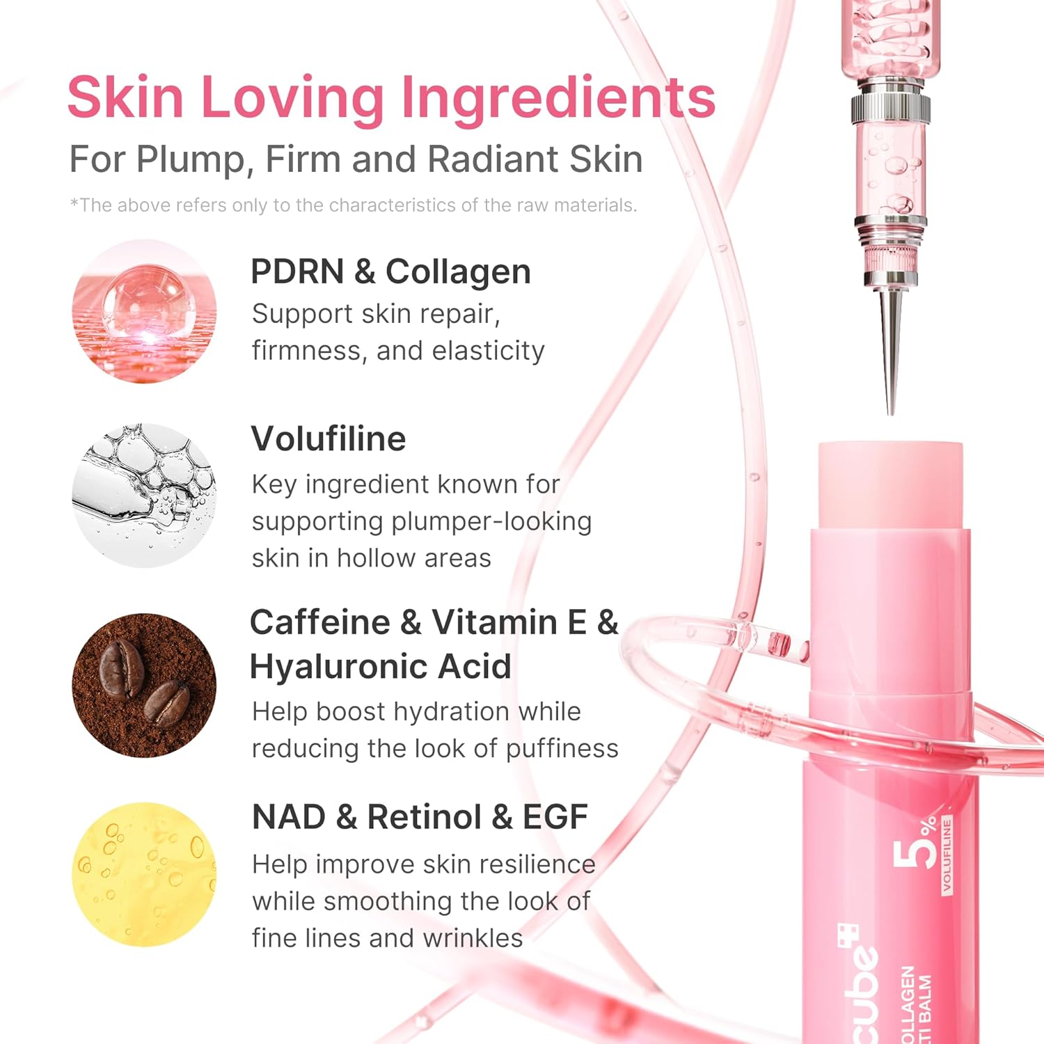 medicube PDRN Pink Collagen Volume Multi Balm Stick | Volufiline, PDRN, NAD, Collagen | Face & Body Balm for Under-Eyes, Neck, Forehead, Smile Lines, Lips | Plumping, Radiance, Line Care | K-Beauty