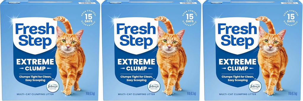 Fresh Step Odor Shield Multi Cat Clumping Cat Litter with Febreze Freshness, Low Dust, Odor Control with Ammonia Block Technology, Compatible in Automatic Litter Boxes, 14 lb.