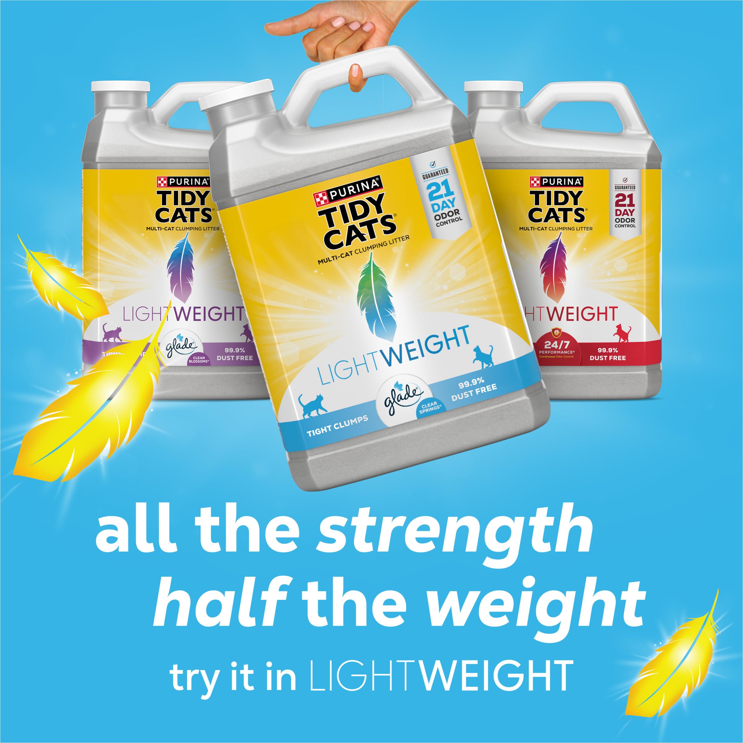 Purina Tidy Cats Lightweight Cat Litter, Clumping Multi Cat, Glade Clear Springs Odor Control, Low Dust, 38 lb. Box