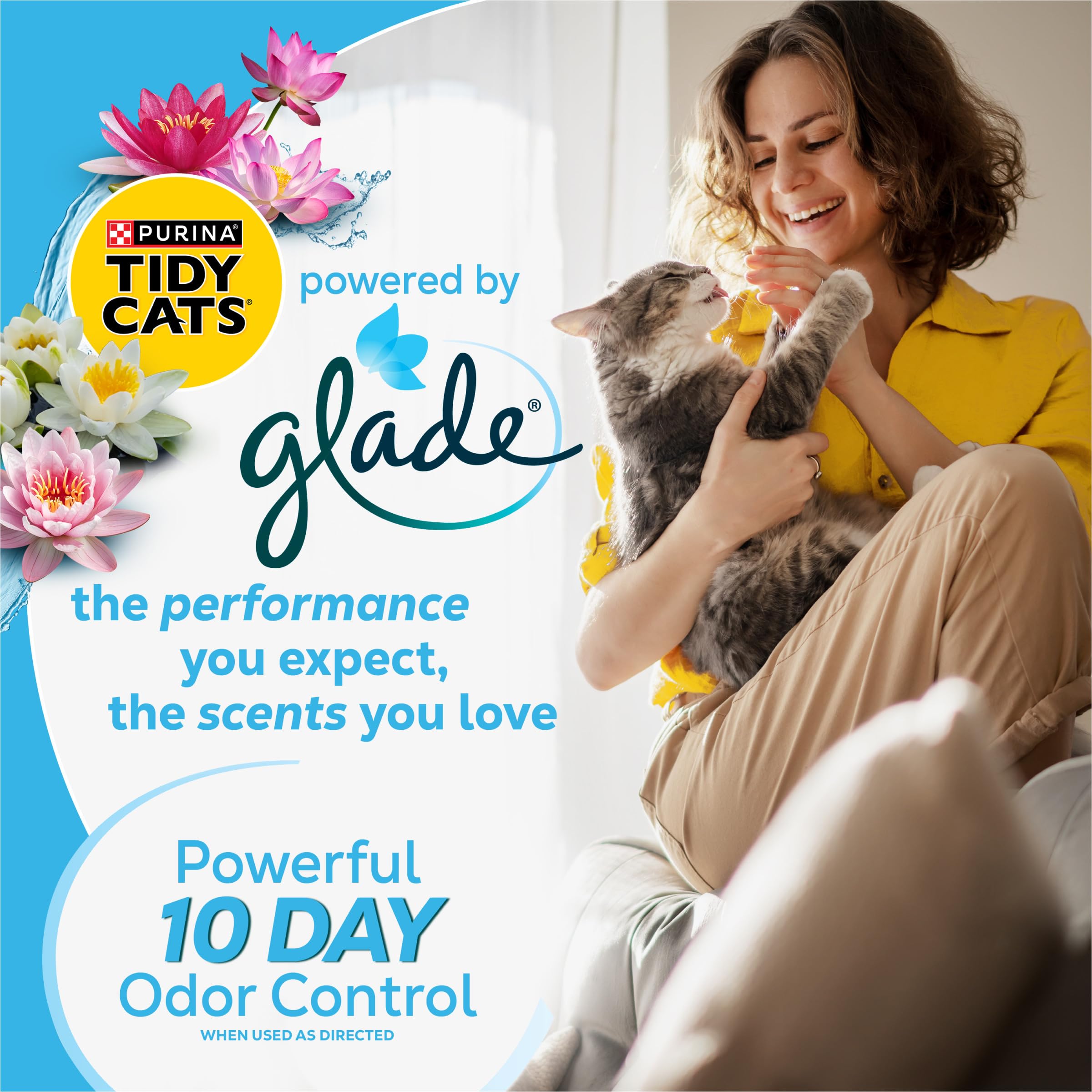 Purina Tidy Cats Lightweight Cat Litter, Clumping Multi Cat, Glade Clear Springs Odor Control, Low Dust, 38 lb. Box