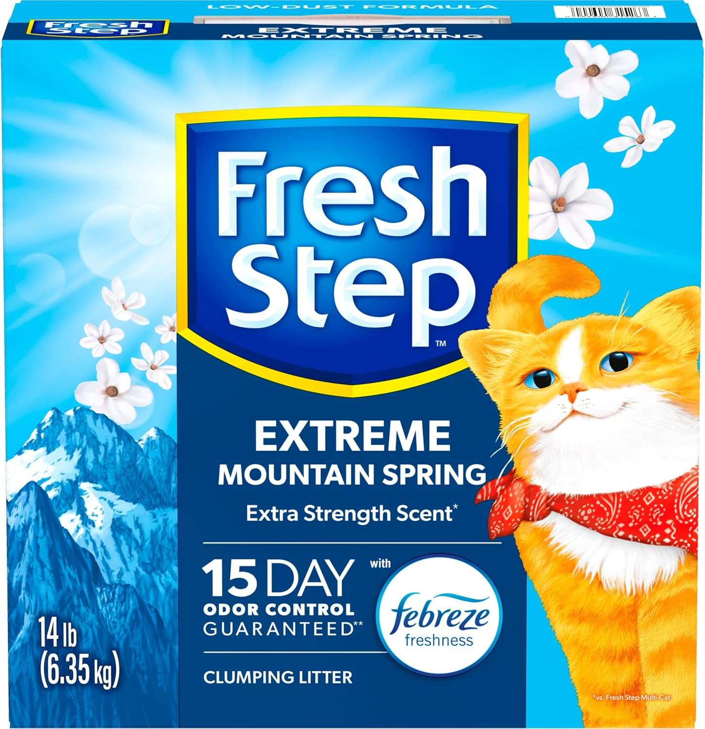 Fresh Step Odor Shield Multi Cat Clumping Cat Litter with Febreze Freshness, Low Dust, Odor Control with Ammonia Block Technology, Compatible in Automatic Litter Boxes, 14 lb.