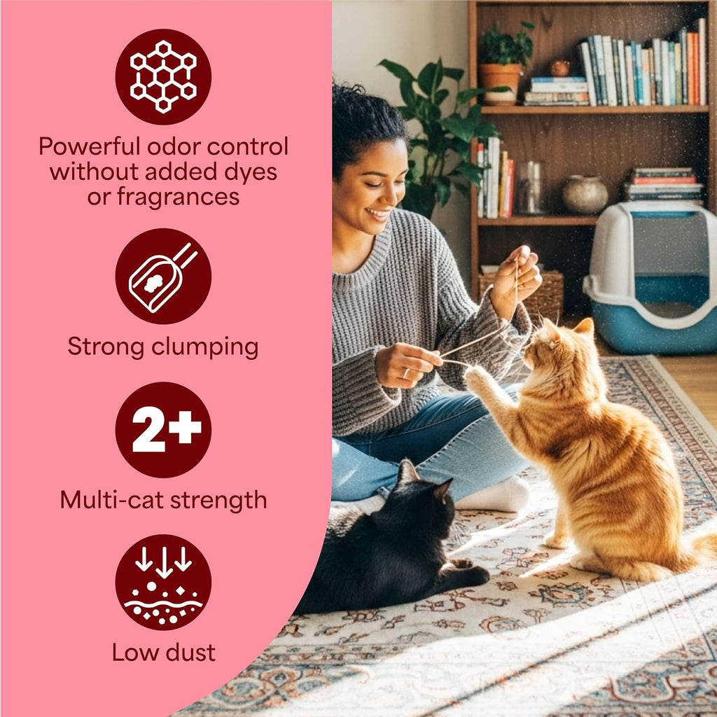 Fresh Step Odor Shield Multi Cat Clumping Cat Litter with Febreze Freshness, Low Dust, Odor Control with Ammonia Block Technology, Compatible in Automatic Litter Boxes, 14 lb.