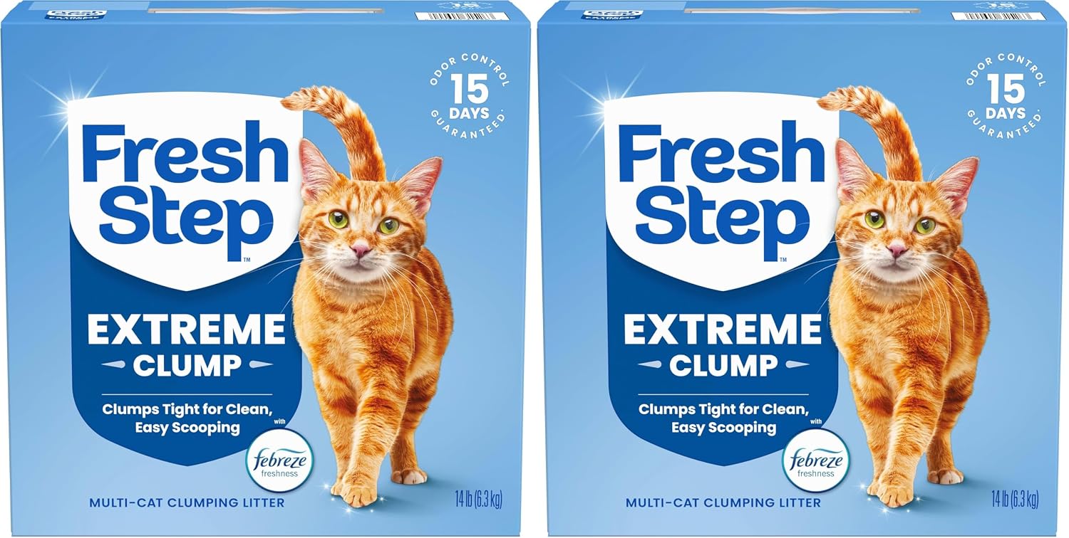 Fresh Step Odor Shield Multi Cat Clumping Cat Litter with Febreze Freshness, Low Dust, Odor Control with Ammonia Block Technology, Compatible in Automatic Litter Boxes, 14 lb.