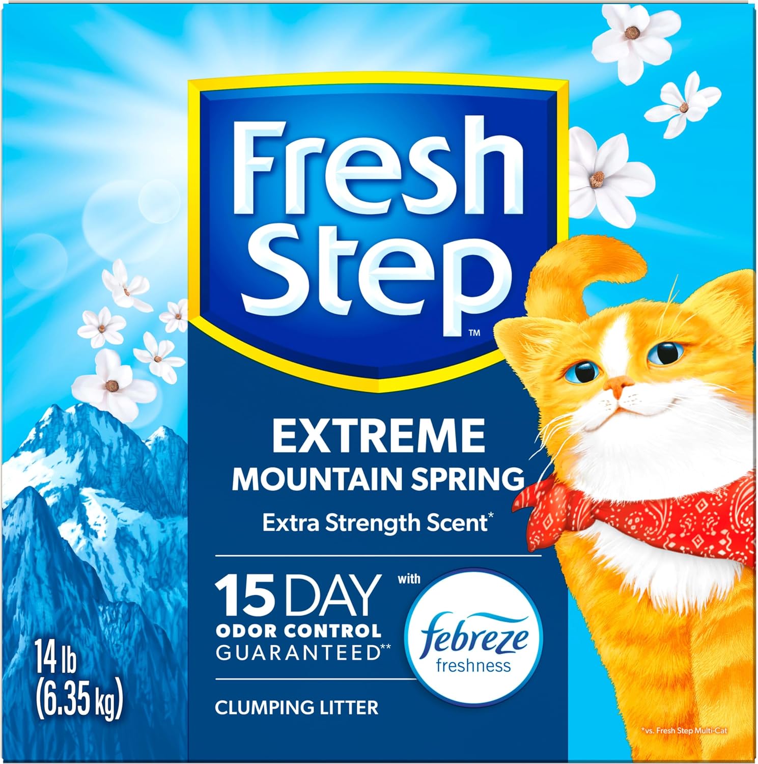 Fresh Step Odor Shield Multi Cat Clumping Cat Litter with Febreze Freshness, Low Dust, Odor Control with Ammonia Block Technology, Compatible in Automatic Litter Boxes, 14 lb.