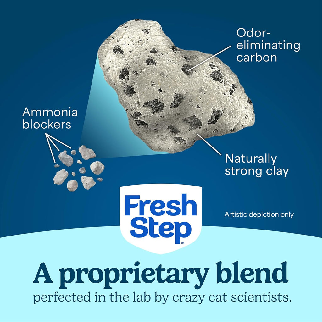 Fresh Step Odor Shield Multi Cat Clumping Cat Litter with Febreze Freshness, Low Dust, Odor Control with Ammonia Block Technology, Compatible in Automatic Litter Boxes, 14 lb.