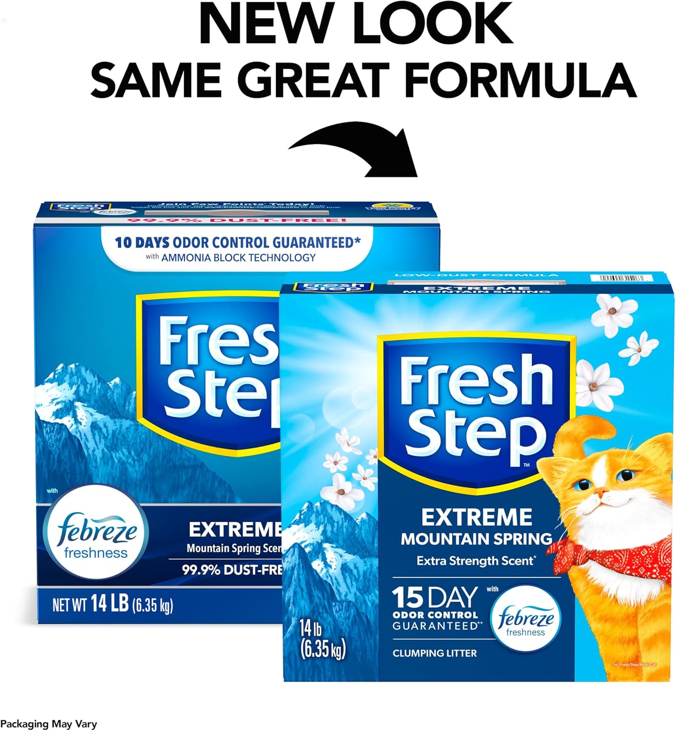 Fresh Step Odor Shield Multi Cat Clumping Cat Litter with Febreze Freshness, Low Dust, Odor Control with Ammonia Block Technology, Compatible in Automatic Litter Boxes, 14 lb.