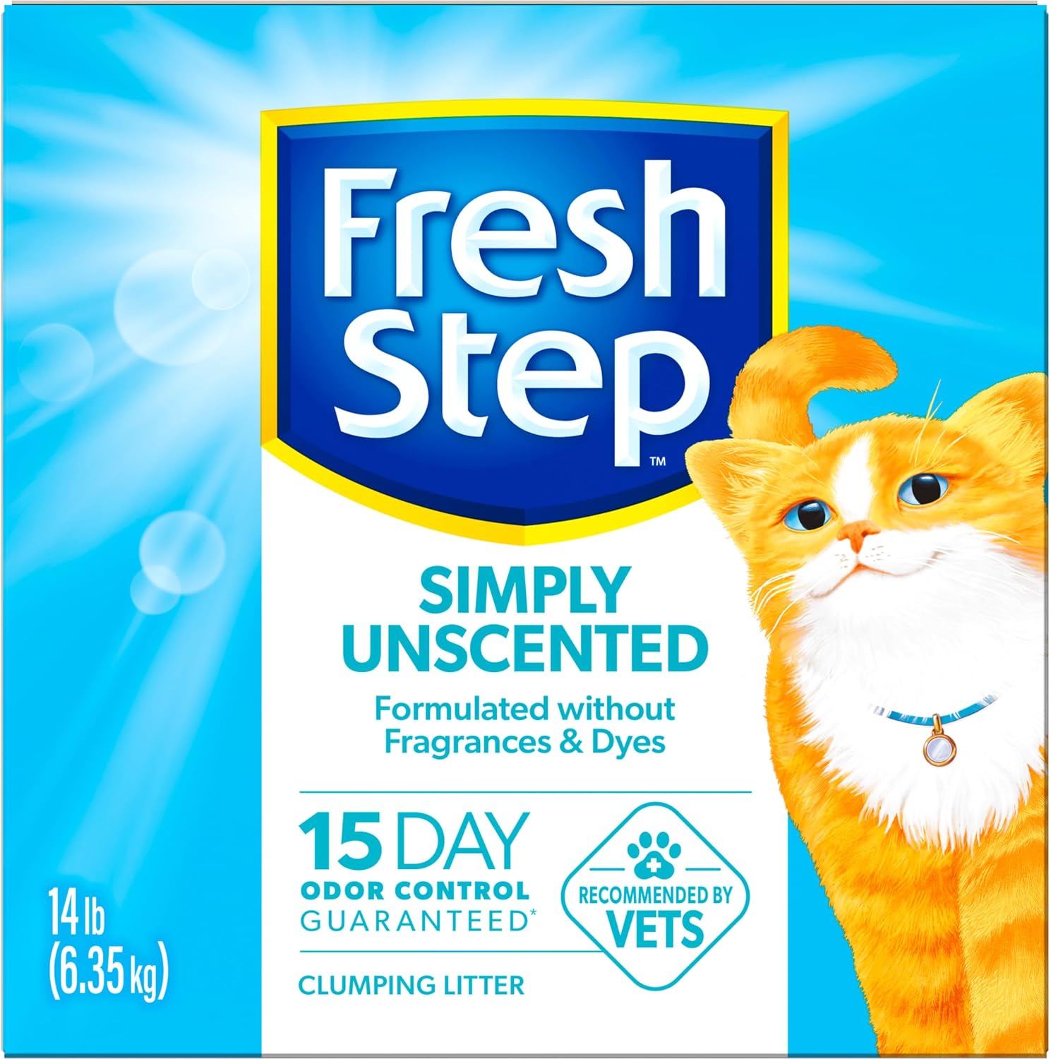 Fresh Step Odor Shield Multi Cat Clumping Cat Litter with Febreze Freshness, Low Dust, Odor Control with Ammonia Block Technology, Compatible in Automatic Litter Boxes, 14 lb.