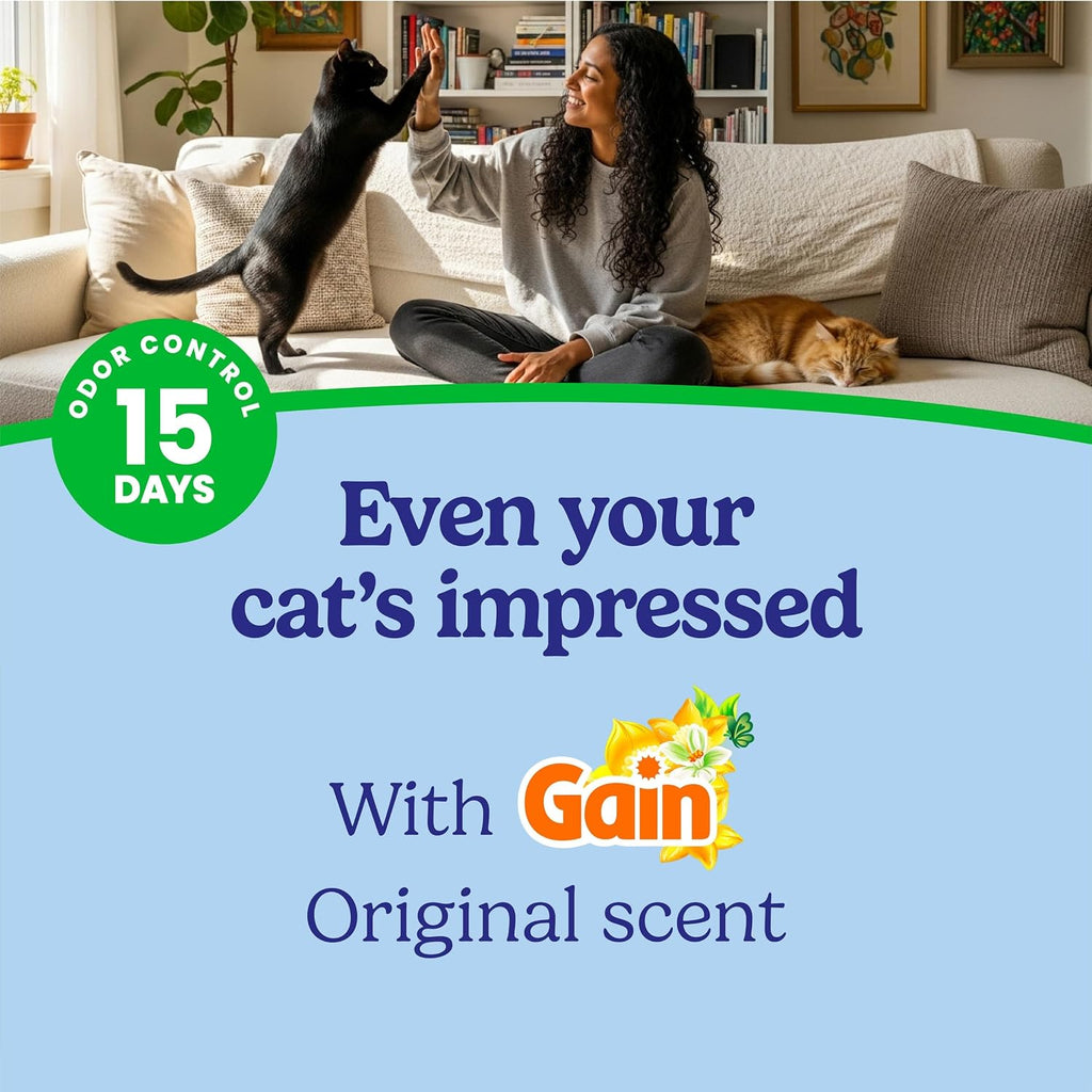 Fresh Step Odor Shield Multi Cat Clumping Cat Litter with Febreze Freshness, Low Dust, Odor Control with Ammonia Block Technology, Compatible in Automatic Litter Boxes, 14 lb.