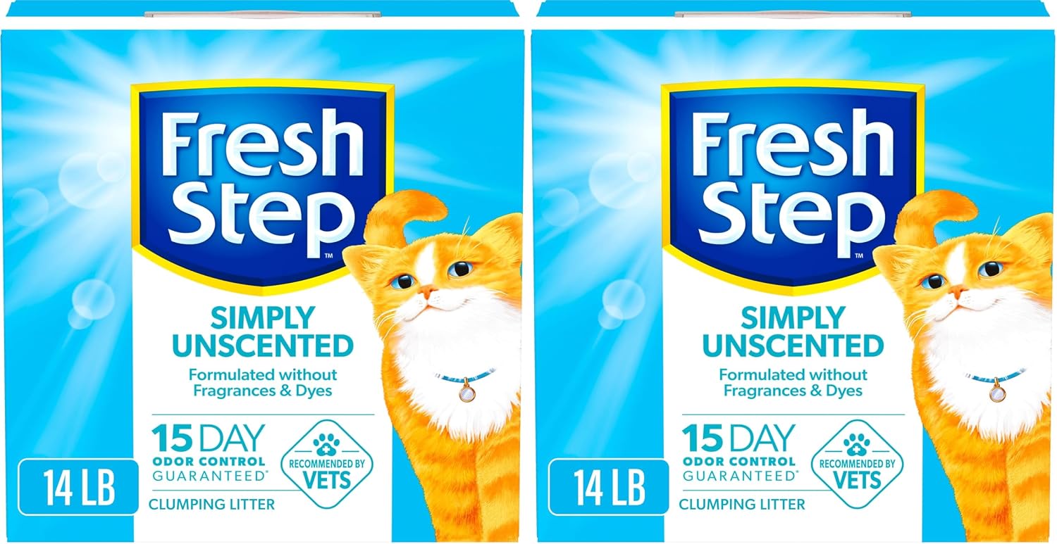 Fresh Step Odor Shield Multi Cat Clumping Cat Litter with Febreze Freshness, Low Dust, Odor Control with Ammonia Block Technology, Compatible in Automatic Litter Boxes, 14 lb.