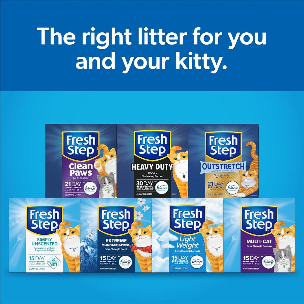 Fresh Step Odor Shield Multi Cat Clumping Cat Litter with Febreze Freshness, Low Dust, Odor Control with Ammonia Block Technology, Compatible in Automatic Litter Boxes, 14 lb.